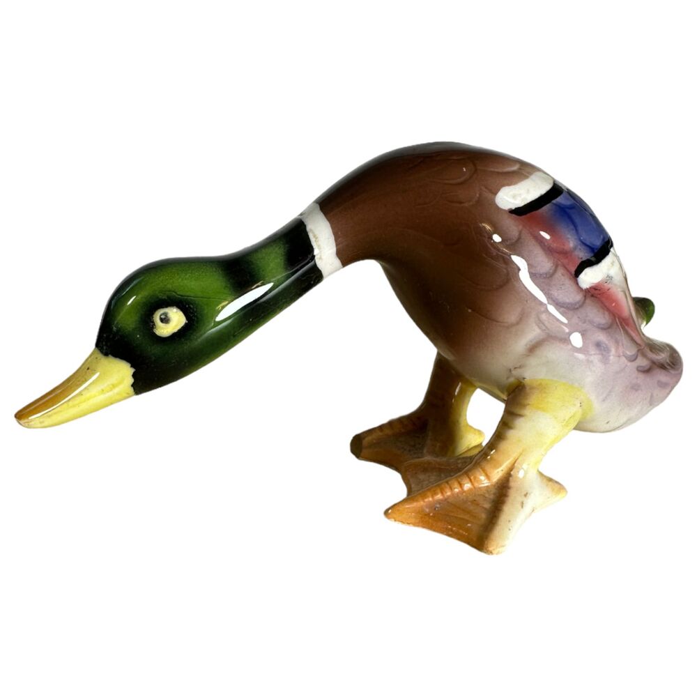 Vintage Ceramic Hand Painted Duck Mallard Figurine